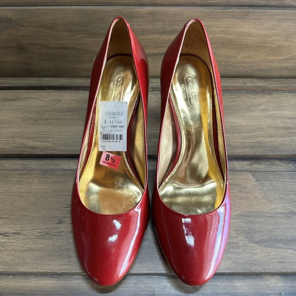Coach‎ Sheri Pumps Heels Patent Leather Hot Pink Womens - Size 8.5 B